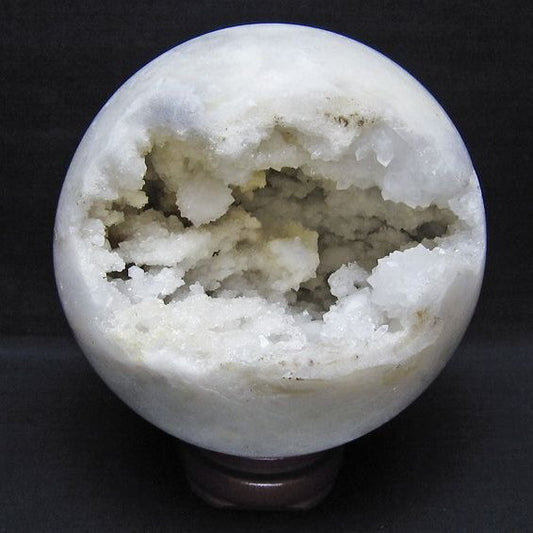 1.5Kg 水晶 ジオード 丸玉 130mm 笑口 置物 原石 一点物 151-10612