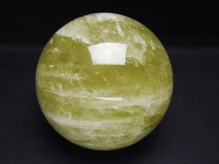 1.2Kg シトリンクォーツ 丸玉 95mm スフィア 置物 一点物 151-7528