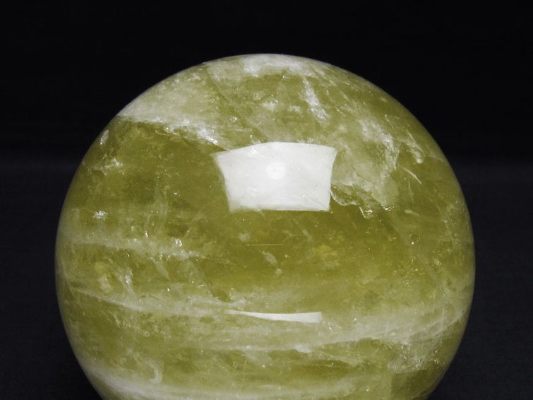 1.2Kg シトリンクォーツ 丸玉 95mm スフィア 置物 一点物 151-7528