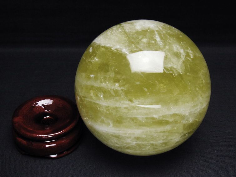 1.2Kg シトリンクォーツ 丸玉 95mm スフィア 置物 一点物 151-7528