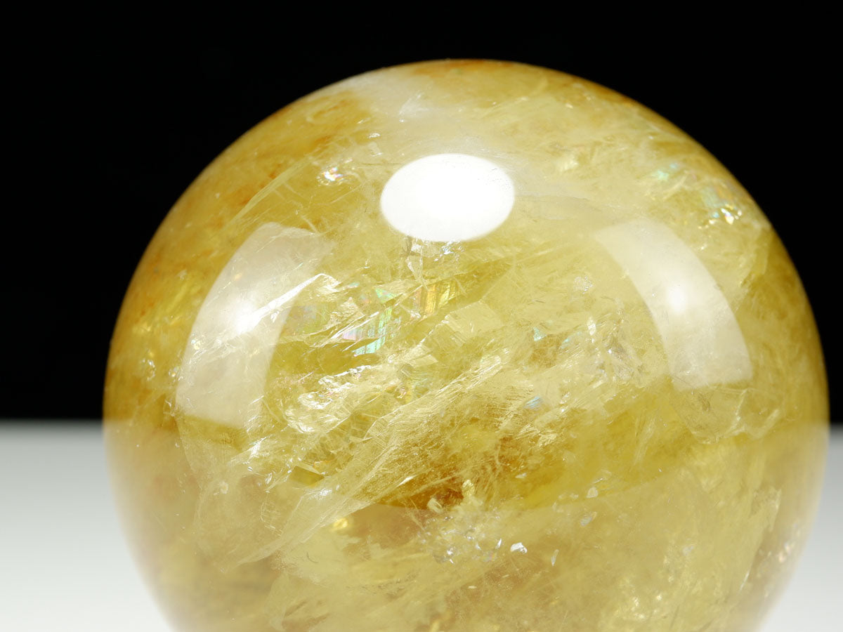 シトリン 丸玉 虹入り 83mm シトリンクォーツ スフィア 一点物  151-7985 【sold out】
