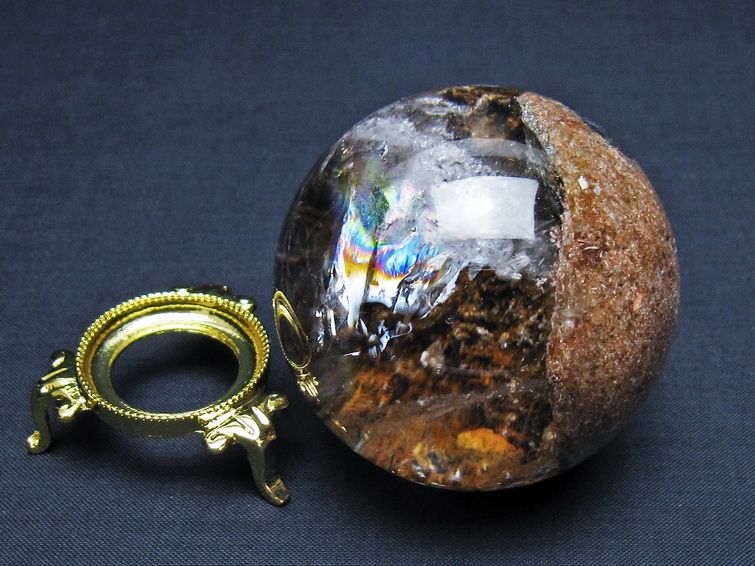 ガーデンクォーツ 丸玉 虹入り 60mm 一点物  151-8081