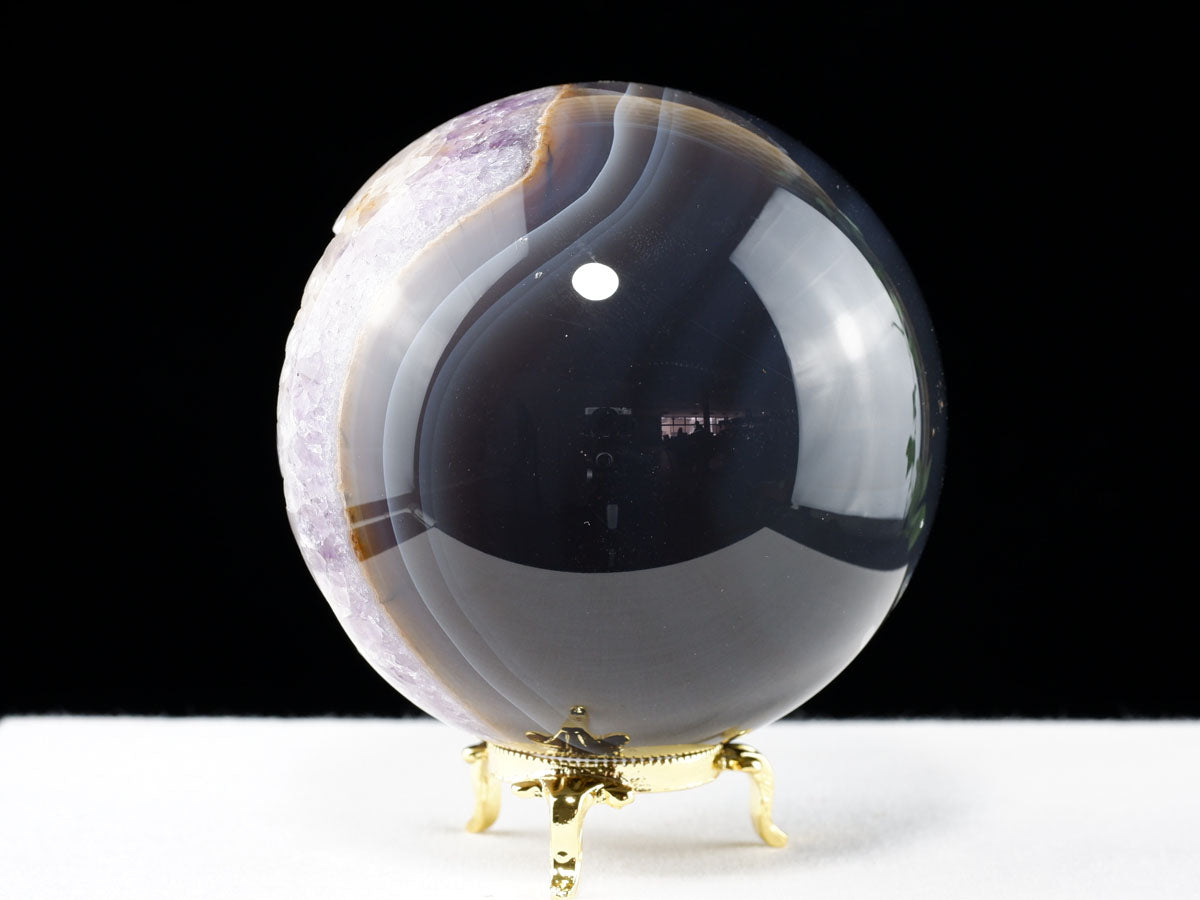 アメジスト 笑口丸玉 ブラジル産 88mm ジオード スフィア 一点物 151-8251 [sold out]