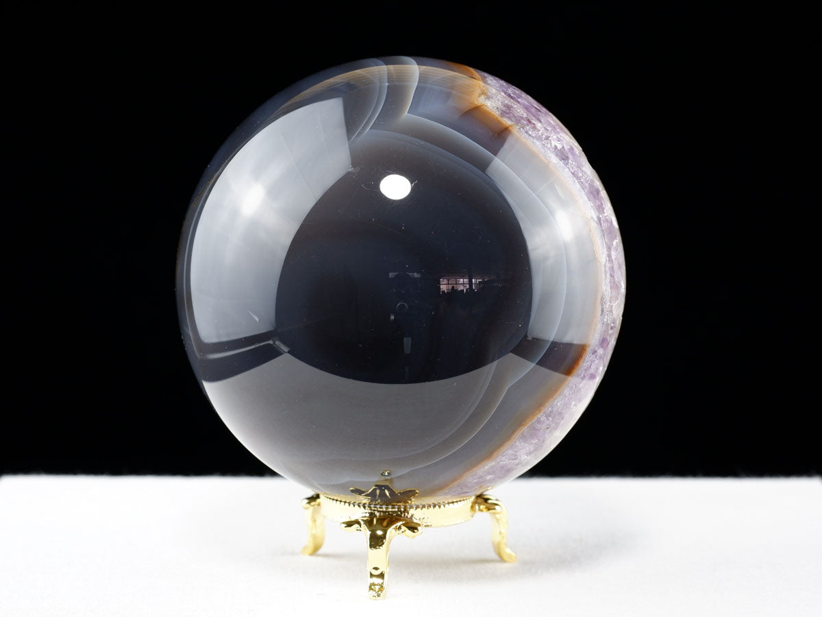 アメジスト 笑口丸玉 ブラジル産 88mm ジオード スフィア 一点物 151-8251 [sold out]