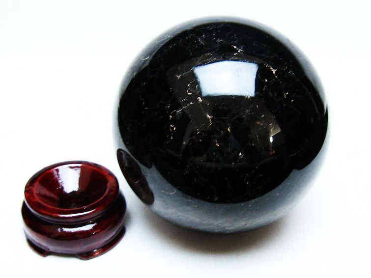 1.1Kg モリオン 丸玉 90mm 黒水晶 丸玉 モリオン スフィア 一点物 151-8533