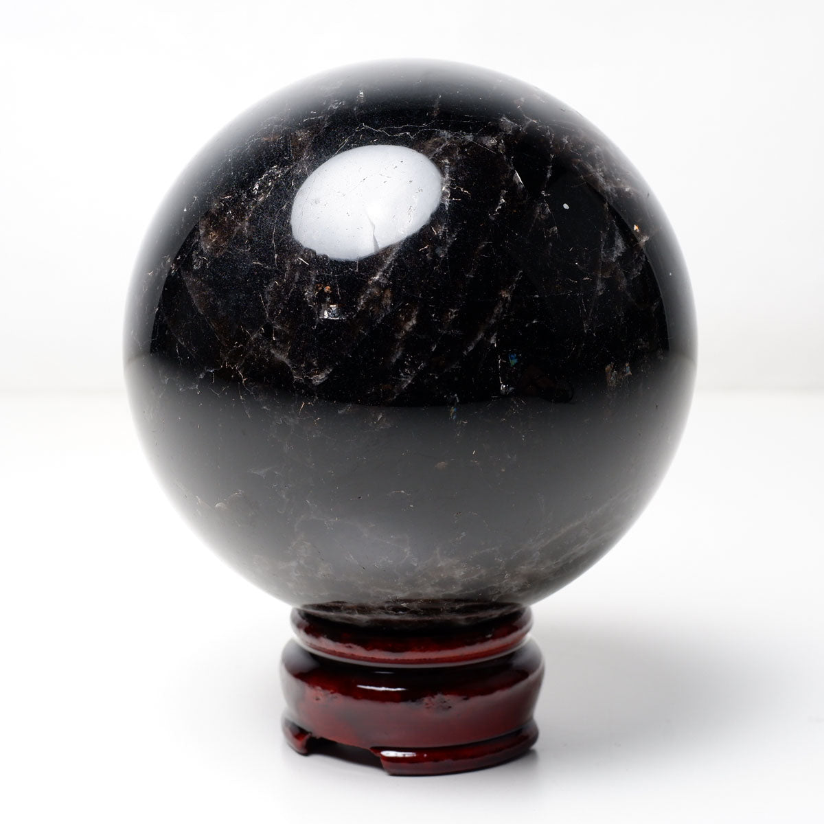 1.1Kg モリオン 丸玉 92mm 黒水晶 丸玉 モリオン スフィア 一点物 151-8539 [sold out]