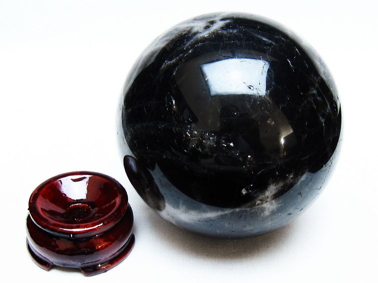 1.2Kg モリオン 丸玉 94mm 黒水晶 丸玉 モリオン スフィア 一点物 151-8541