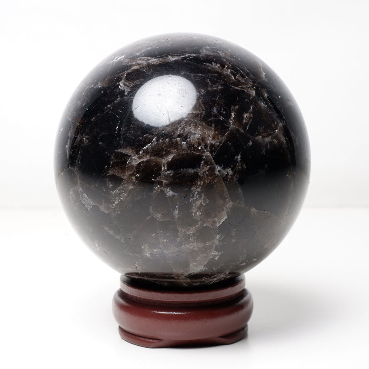 1.3Kg モリオン 丸玉 95mm 黒水晶 丸玉 モリオン スフィア 一点物 151-8546 [sold out]