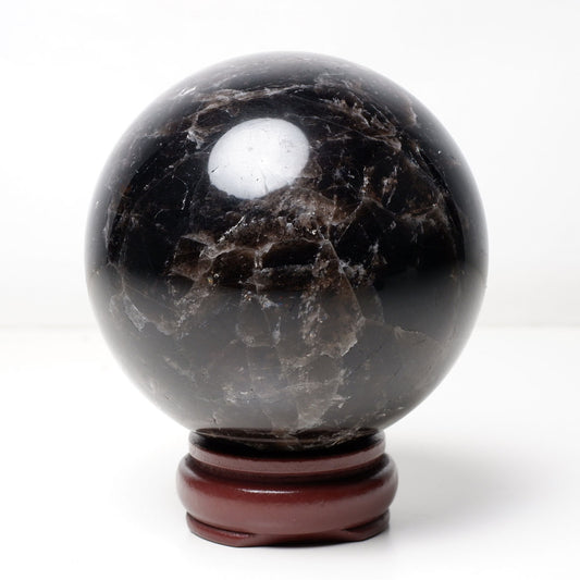 1.3Kg モリオン 丸玉 95mm 黒水晶 丸玉 モリオン スフィア 一点物 151-8546 [sold out]