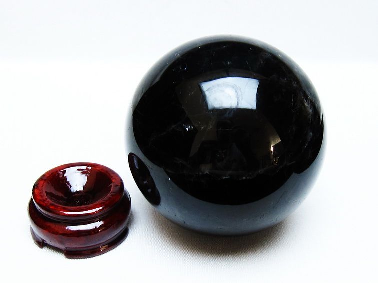 モリオン 丸玉 88mm 黒水晶 丸玉 モリオン スフィア 一点物 151-8570