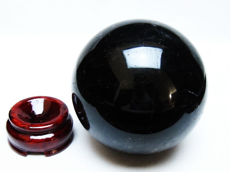 モリオン 丸玉 88mm 黒水晶 丸玉 モリオン スフィア 一点物 151-8571