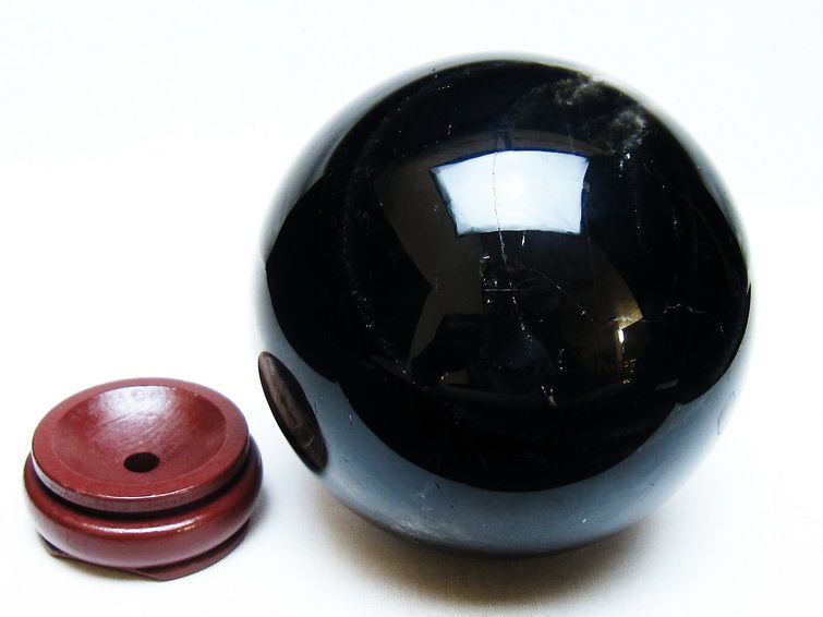 1.8Kg モリオン 丸玉 110mm 黒水晶 丸玉 モリオン スフィア 一点物 151-8583