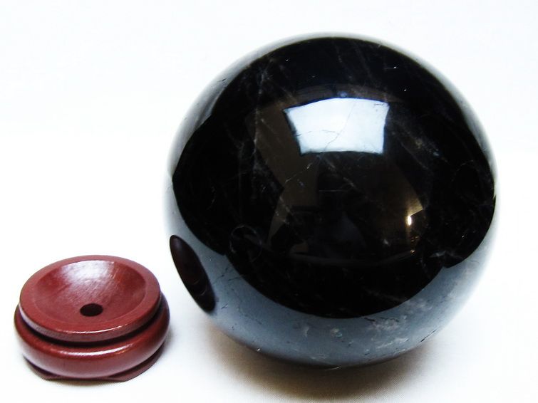 2Kg モリオン 丸玉 115mm 黒水晶 丸玉 モリオン スフィア 一点物 151-8585