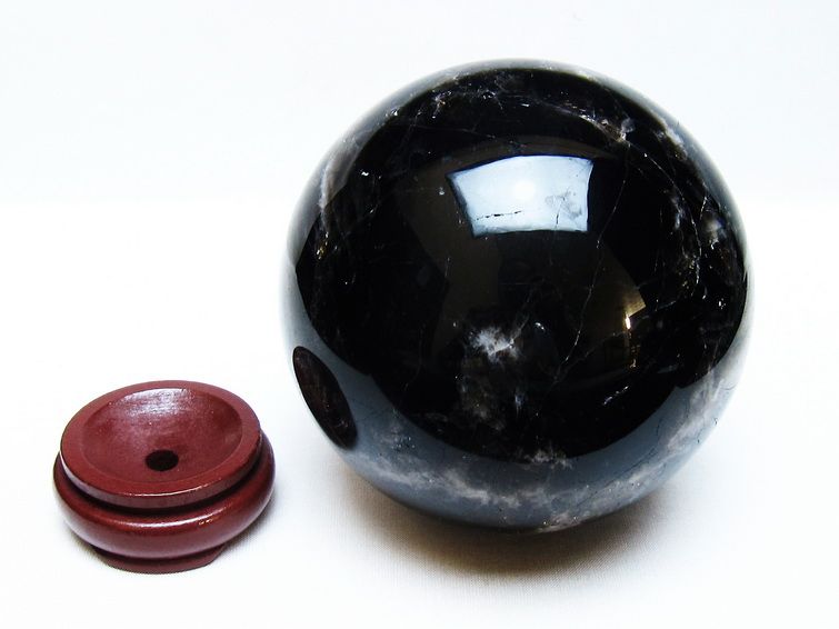 1.9Kg モリオン 丸玉 115mm 黒水晶 丸玉 モリオン スフィア 一点物 151-8587