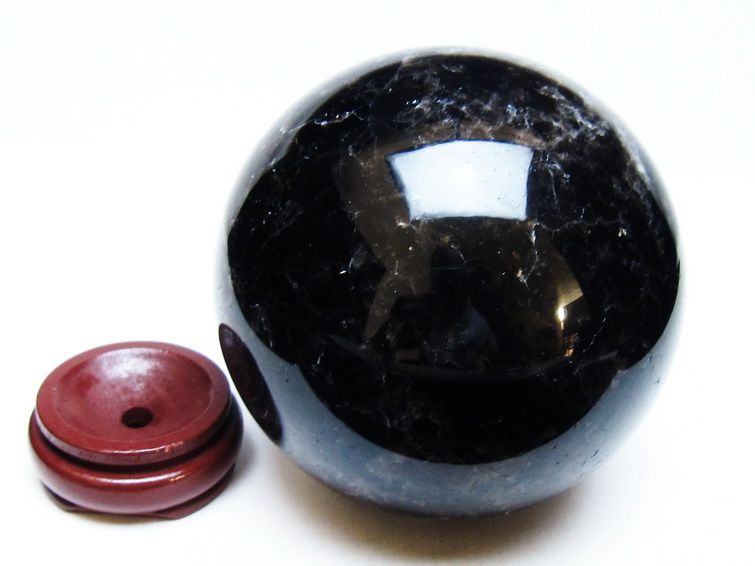 2Kg モリオン 丸玉 115mm 黒水晶 丸玉 モリオン スフィア 一点物 151-8588