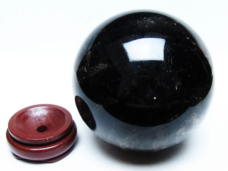 1.6Kg モリオン 丸玉 107mm 黒水晶 丸玉 モリオン スフィア 一点物 151-8594