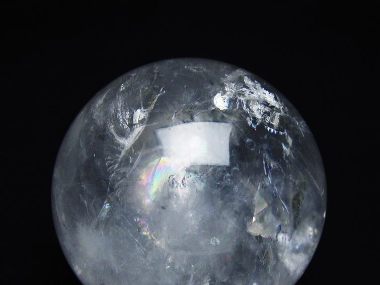 水晶 丸玉 虹入り 54mm スフィア 置物 水晶玉 一点物 151-8701 [sold out]