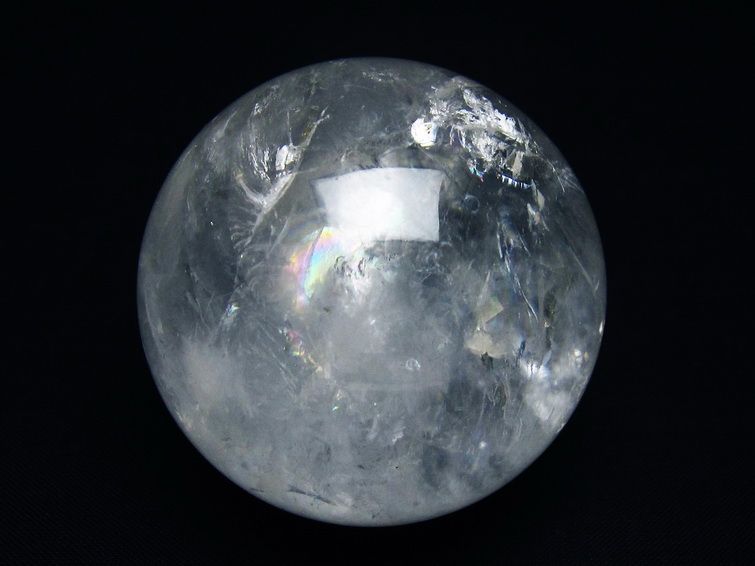 水晶 丸玉 虹入り 54mm スフィア 置物 水晶玉 一点物 151-8701 [sold out]