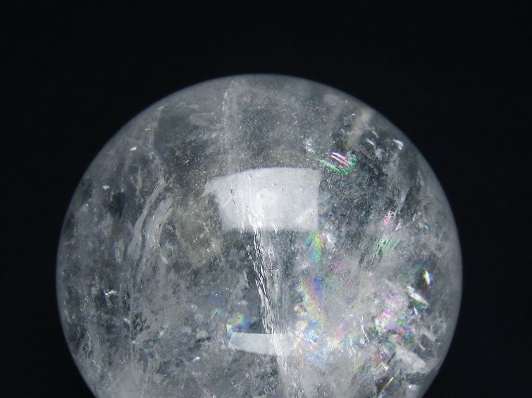 水晶 丸玉 虹入り 56mm スフィア 置物 水晶玉 一点物 151-8702 【sold out】