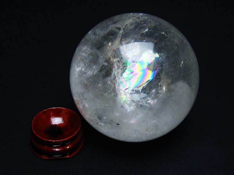 水晶 丸玉 虹入り 59mm スフィア 置物 水晶玉 一点物 151-8705 [sold out]