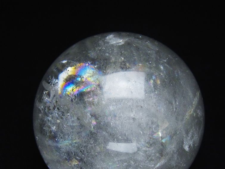 水晶 丸玉 虹入り 60mm スフィア 置物 水晶玉 一点物 151-8706