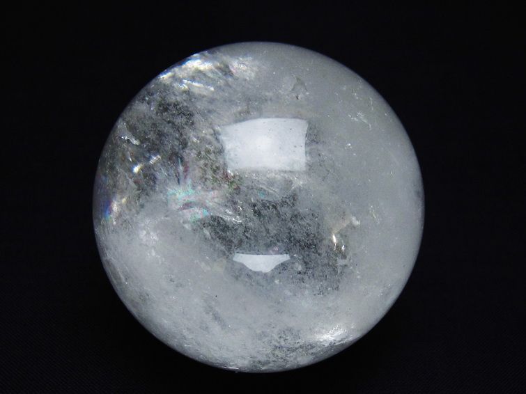 水晶 丸玉 虹入り 60mm スフィア 置物 水晶玉 一点物 151-8708