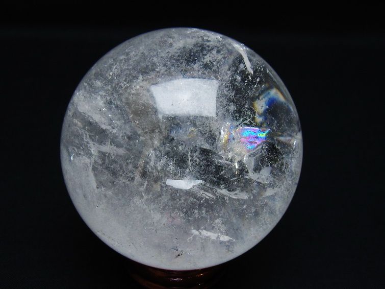 水晶 丸玉 虹入り 70mm スフィア 置物 水晶玉 一点物 151-8711 [sold out]
