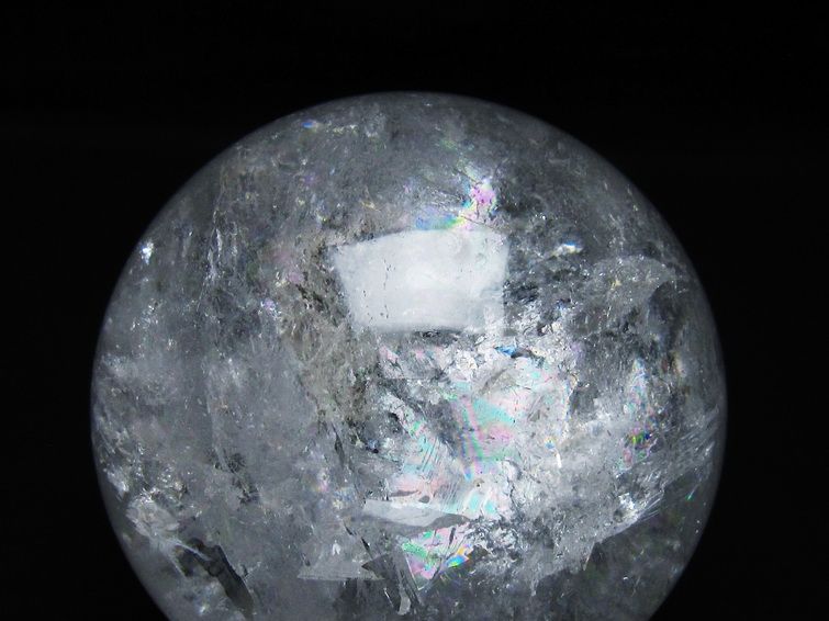 1Kg 水晶 丸玉 虹入り 89mm スフィア 置物 水晶玉 一点物 151-8715 【sold out】