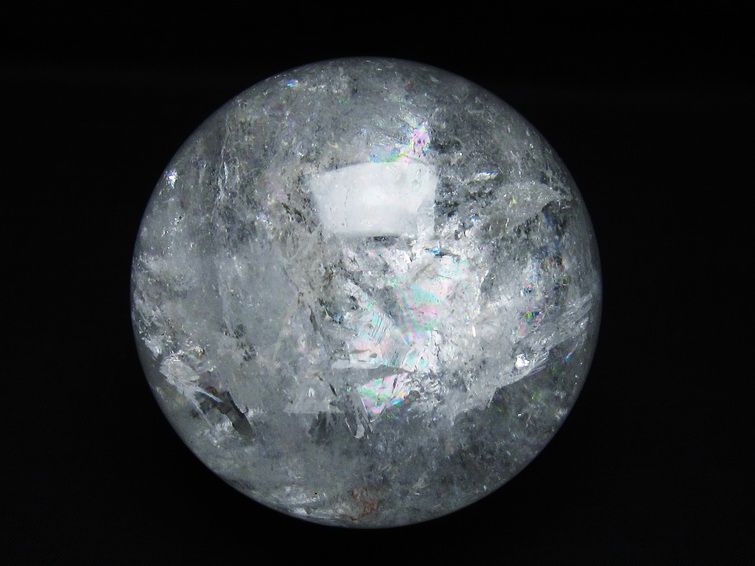 1Kg 水晶 丸玉 虹入り 89mm スフィア 置物 水晶玉 一点物 151-8715 【sold out】