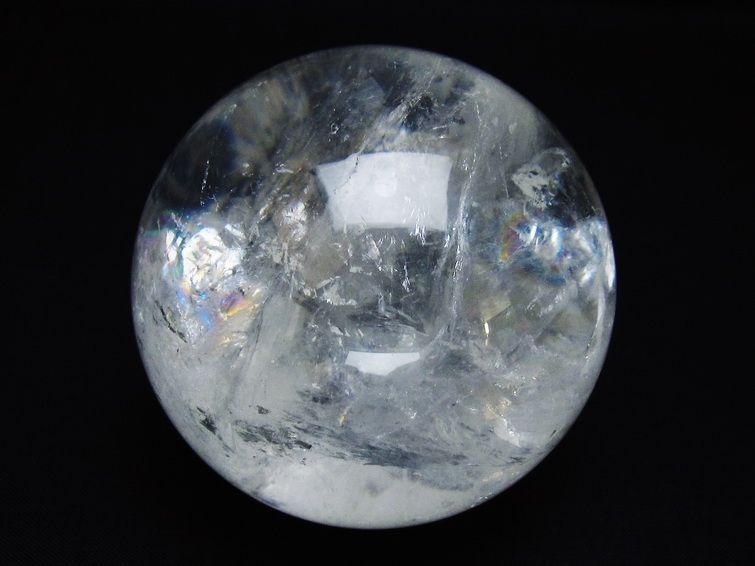 水晶 丸玉 虹入り 71mm スフィア 置物 水晶玉 一点物 151-8720 【sold out】