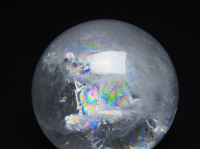 水晶 丸玉 虹入り 61mm スフィア 置物 水晶玉 一点物 151-8725