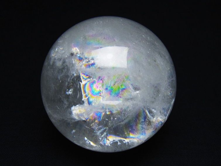 水晶 丸玉 虹入り 61mm スフィア 置物 水晶玉 一点物 151-8725