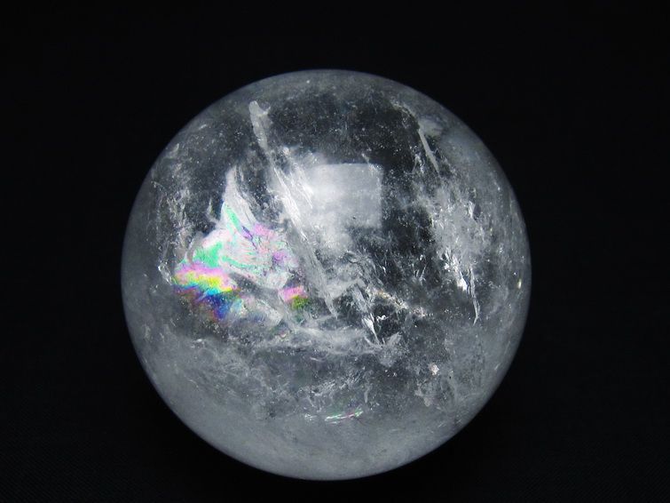 水晶 丸玉 虹入り 61mm スフィア 置物 水晶玉 一点物 151-8727 [sold out]