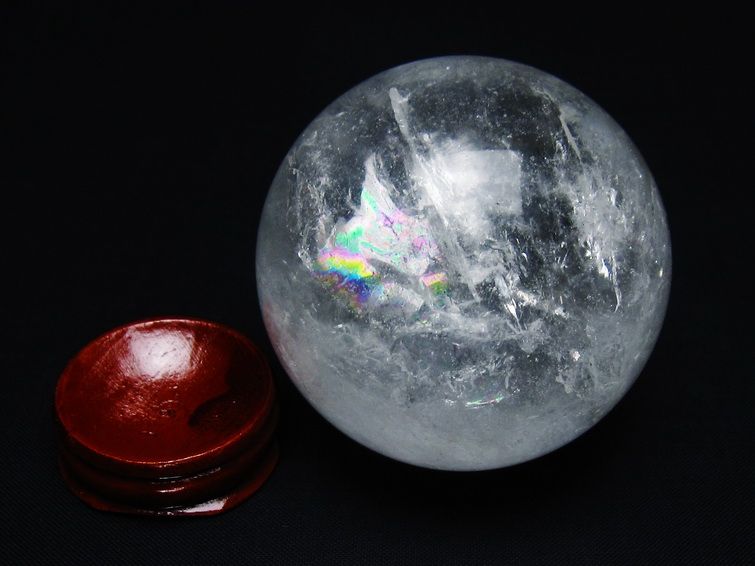 水晶 丸玉 虹入り 61mm スフィア 置物 水晶玉 一点物 151-8727 [sold out]