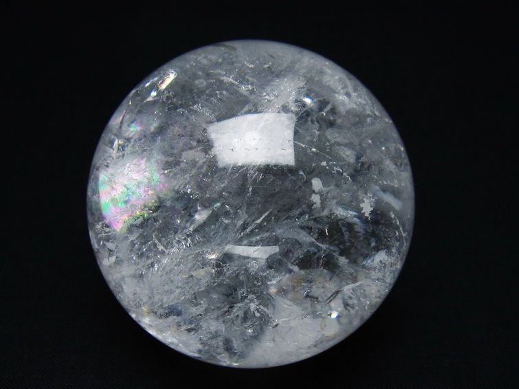 水晶 丸玉 虹入り 61mm スフィア 置物 水晶玉 一点物 151-8728 [sold out]