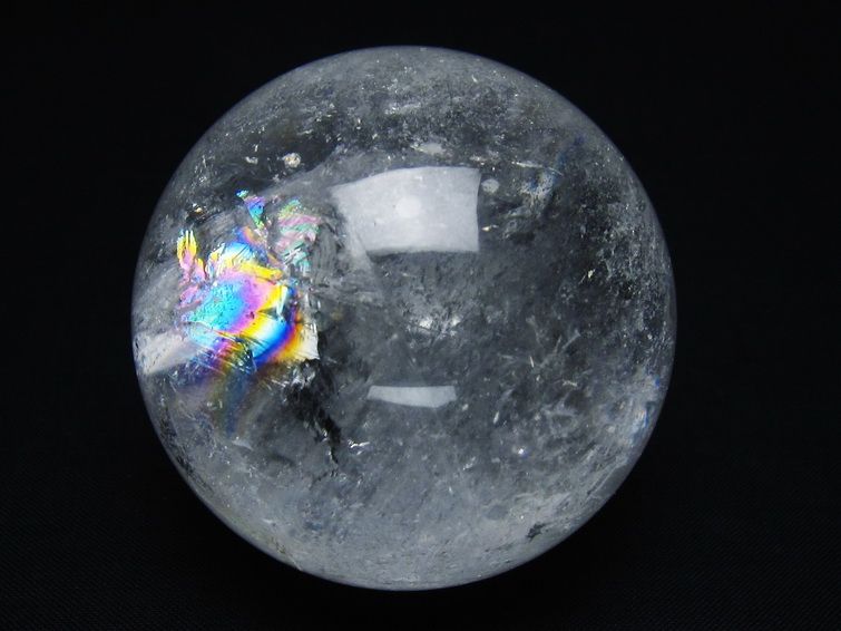 水晶 丸玉 虹入り 59mm スフィア 置物 水晶玉 一点物 151-8729 [sold out]