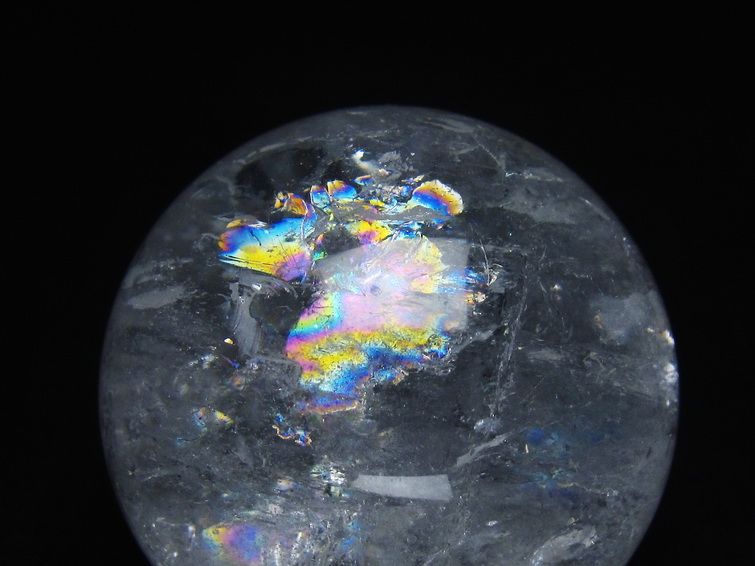 水晶 丸玉 虹入り 58mm スフィア 置物 水晶玉 一点物 151-8730 【sold out】