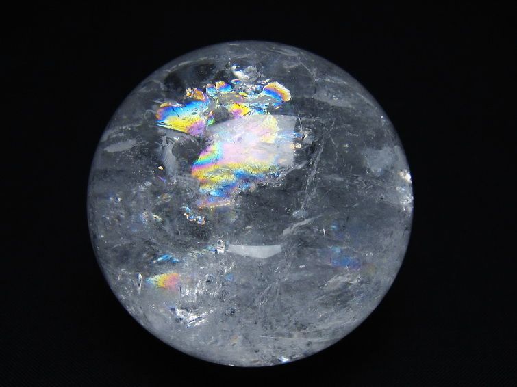水晶 丸玉 虹入り 58mm スフィア 置物 水晶玉 一点物 151-8730 【sold out】