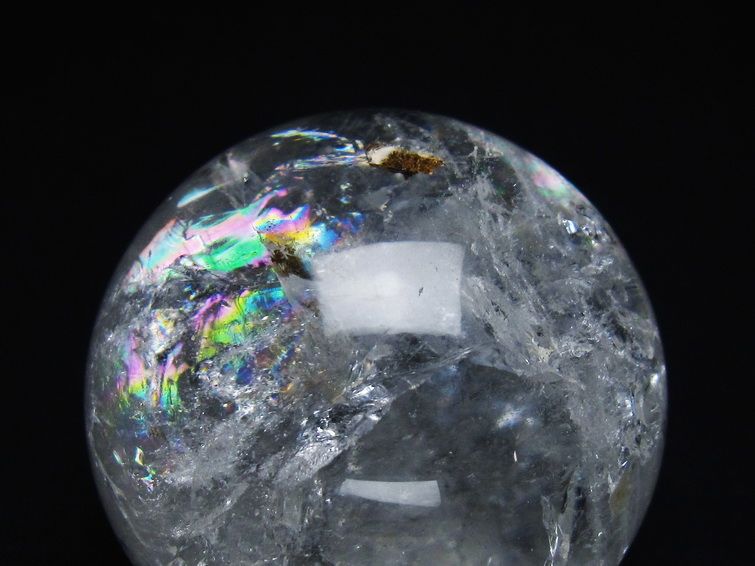 水晶 丸玉 虹入り 58mm スフィア 置物 水晶玉 一点物 151-8731 [sold out]