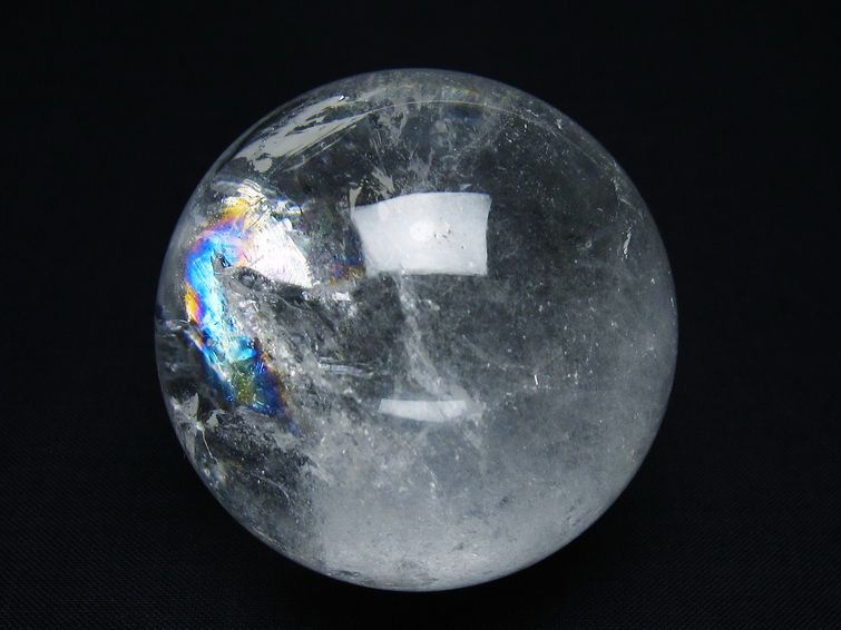 水晶 丸玉 虹入り 56mm スフィア 置物 水晶玉 一点物 151-8734 [sold out]