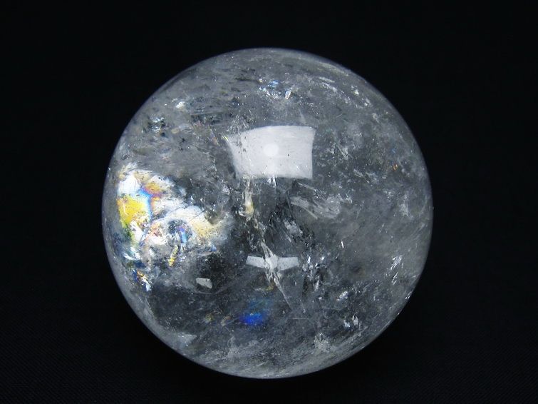 水晶 丸玉 虹入り 56mm スフィア 置物 水晶玉 一点物 151-8735