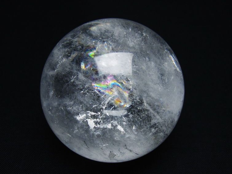 水晶 丸玉 虹入り 54mm スフィア 置物 水晶玉 一点物 151-8736 【sold out】