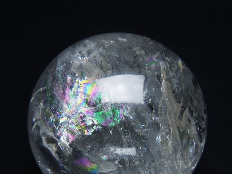 水晶 丸玉 虹入り 60mm スフィア 置物 水晶玉 一点物 151-8741 【sold out】