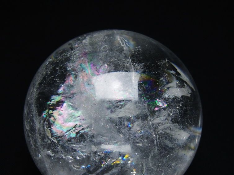 水晶 丸玉 虹入り 60mm スフィア 置物 水晶玉 一点物 151-8742