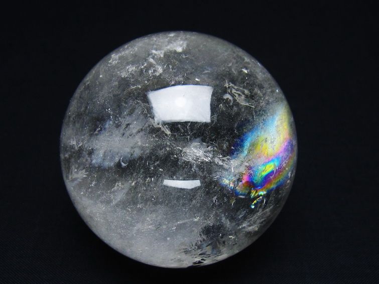 水晶 丸玉 虹入り 61mm スフィア 置物 水晶玉 一点物 151-8743