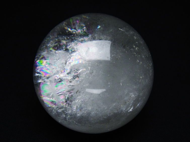水晶 丸玉 虹入り 61mm スフィア 置物 水晶玉 一点物 151-8744