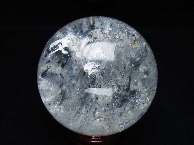 水晶 丸玉 虹入り 69mm スフィア 置物 水晶玉 一点物 151-8756