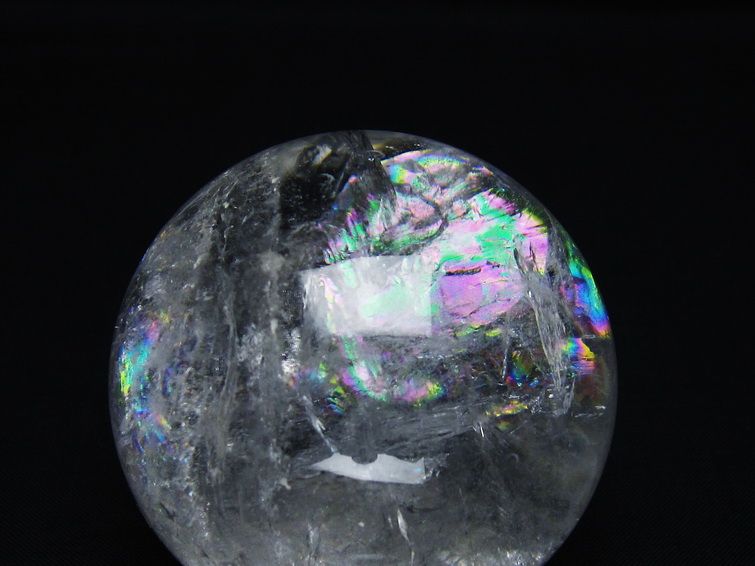 水晶 丸玉 虹入り 63mm スフィア 置物 水晶玉 一点物 151-8762