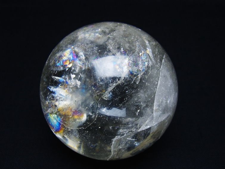 水晶 丸玉 虹入り 63mm スフィア 置物 水晶玉 一点物 151-8763