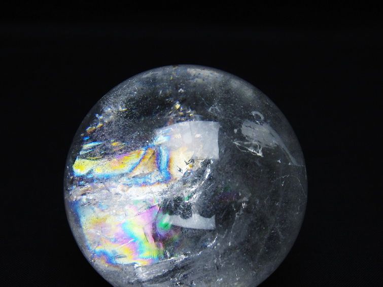 水晶 丸玉 虹入り 62mm スフィア 置物 水晶玉 一点物 151-8764